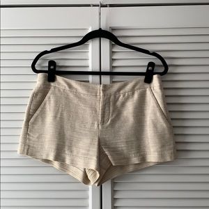 Beige woven shorts